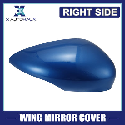 Harfington Dark Blue Right Side Car Side Door Wing Mirror Cover Rear View Mirror Cap for Ford Fiesta MK7 2008 2009 2010 2011 2012 2013 2014 2015 2016 2017