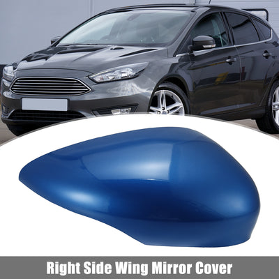 Harfington Dark Blue Right Side Car Side Door Wing Mirror Cover Rear View Mirror Cap for Ford Fiesta MK7 2008 2009 2010 2011 2012 2013 2014 2015 2016 2017