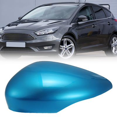 Harfington Blue Left Side Car Side Door Wing Mirror Cover Rear View Mirror Cap for Ford Fiesta MK7 2008 2009 2010 2011 2012 2013 2014 2015 2016 2017