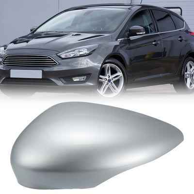 Harfington Silver Tone Left Side Car Side Door Wing Mirror Cover Rear View Mirror Cap for Ford Fiesta MK7 2008 2009 2010 2011 2012 2013 2014 2015 2016 2017