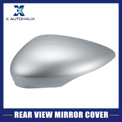 Harfington Silver Tone Left Side Car Side Door Wing Mirror Cover Rear View Mirror Cap for Ford Fiesta MK7 2008 2009 2010 2011 2012 2013 2014 2015 2016 2017