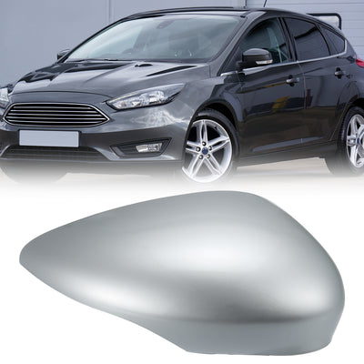 Harfington Silver Tone Right Side Car Side Door Wing Mirror Cover Rear View Mirror Cap for Ford Fiesta MK7 2008 2009 2010 2011 2012 2013 2014 2015 2016 2017