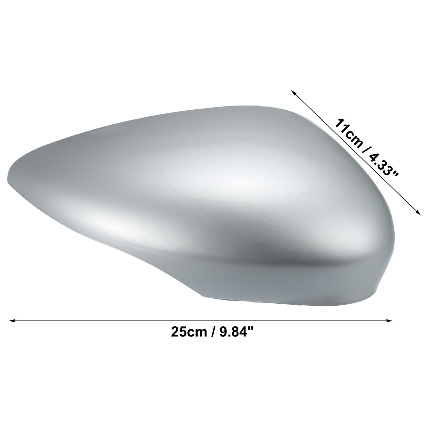 X AUTOHAUX Silver Tone Right Side Car Side Door Wing Mirror Cover Rear View Mirror Cap for Ford Fiesta MK7 2008 2009 2010 2011 2012 2013 2014 2015 2016 2017