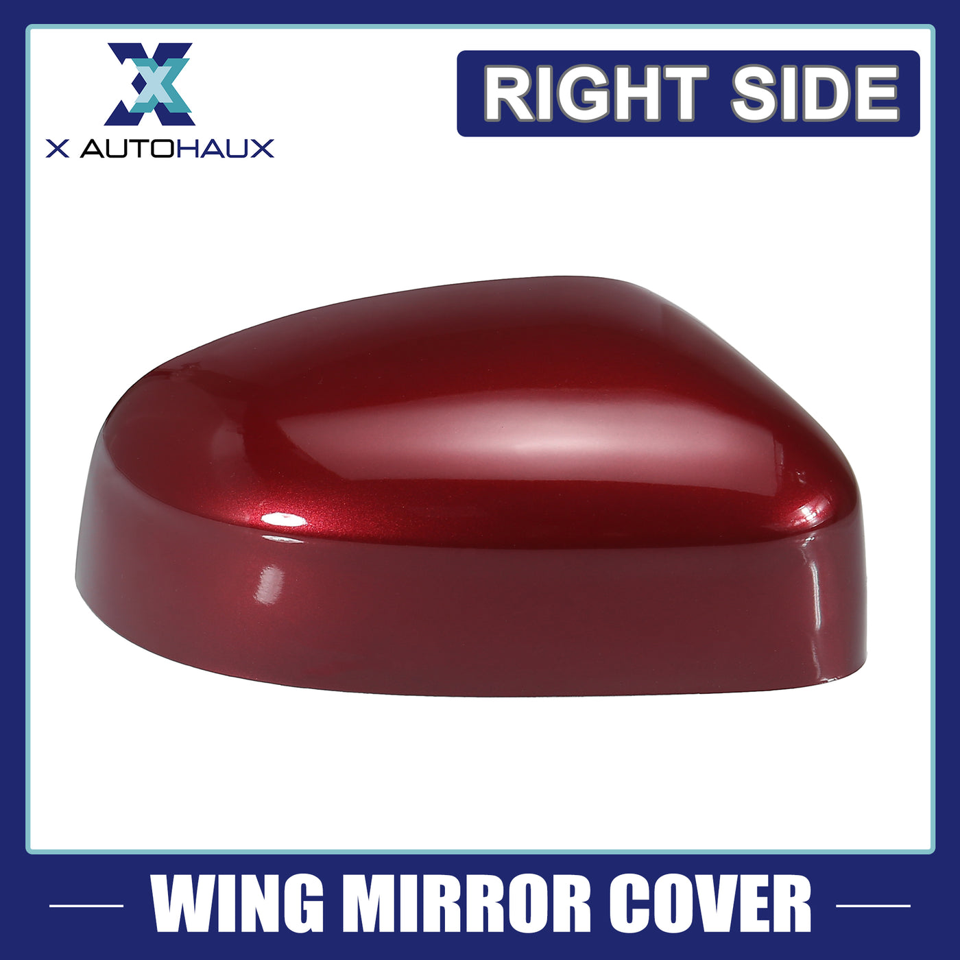 X AUTOHAUX Red Right Side Car Side Door Wing Mirror Cover Rear View Mirror Cap for Ford Focus MK2 Facelift 2008-2011 for Ford Focus MK3 2012-2017