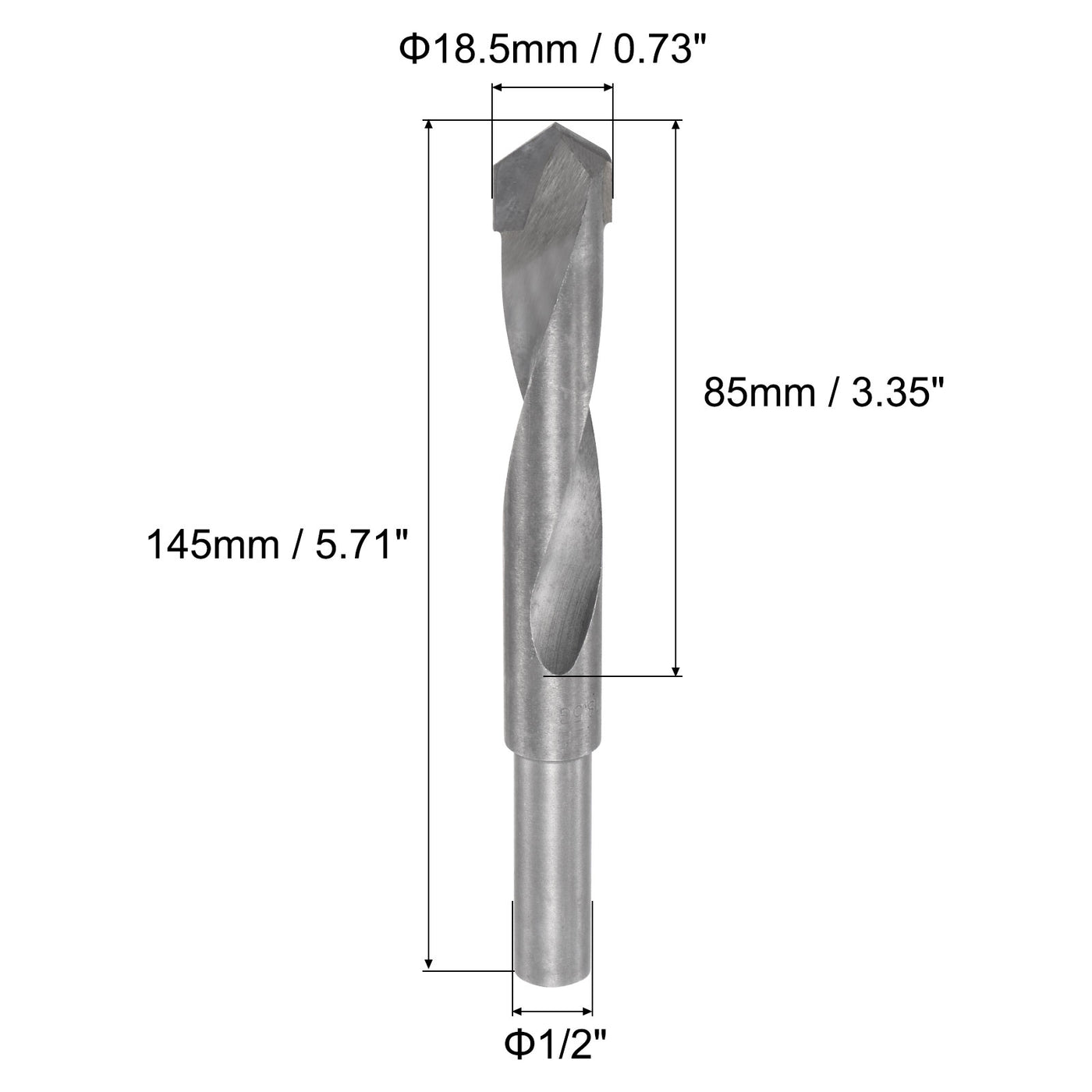 uxcell Uxcell Reduced Shank Cemented Carbide Twist Drill Bits, Straight Shank