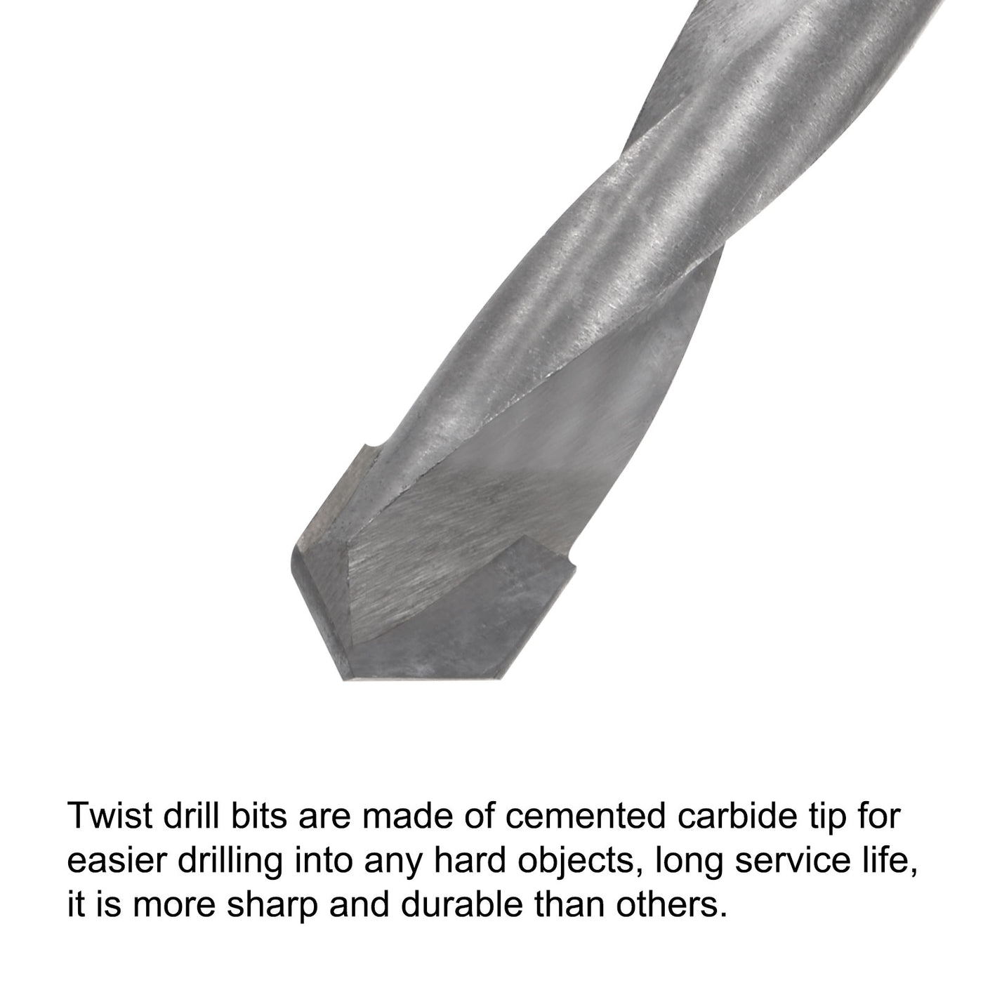 uxcell Uxcell Reduced Shank Cemented Carbide Twist Drill Bits, Straight Shank