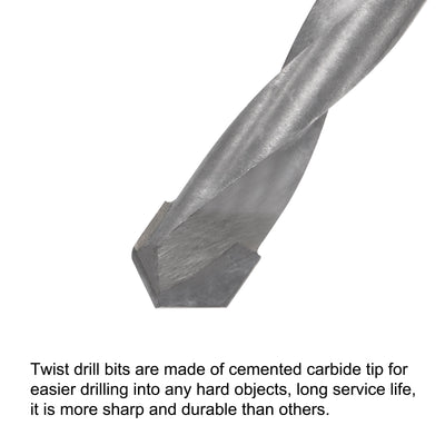 Harfington Uxcell Reduced Shank Cemented Carbide Twist Drill Bits, Straight Shank