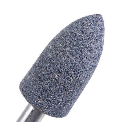 Harfington Uxcell 5pcs Abrasive Mounted Stone 1/4" Shank 0.8" Dia Conical Corundum Grinding Head