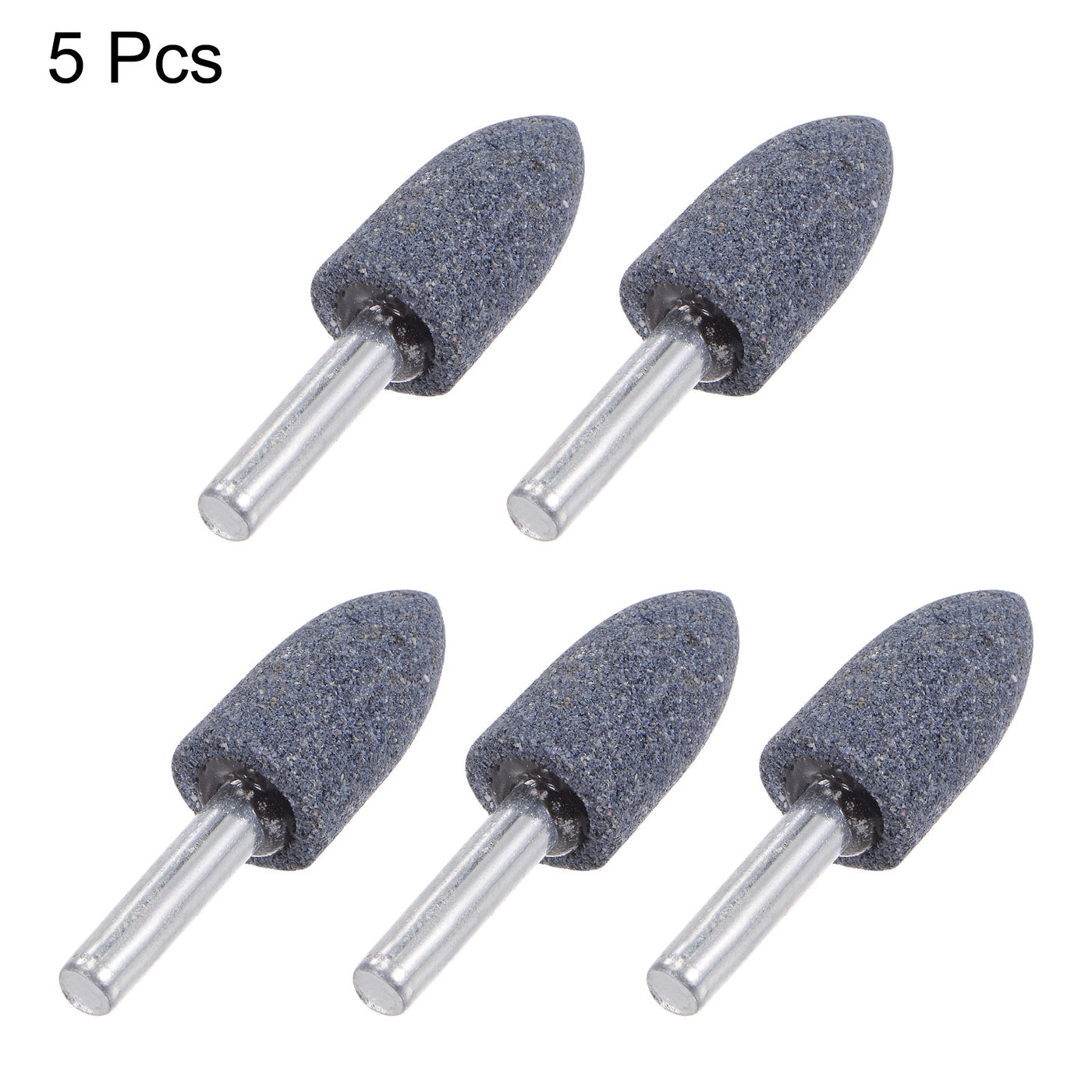 uxcell Uxcell 5pcs Abrasive Mounted Stone 1/4" Shank 0.8" Dia Conical Corundum Grinding Head