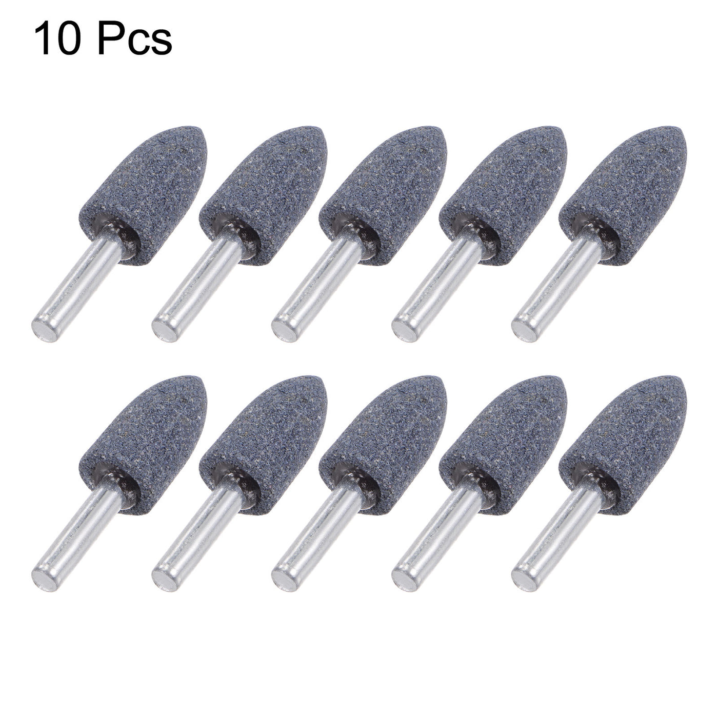 uxcell Uxcell 10pcs Abrasive Mounted Stone 1/4" Shank 0.63" Dia Conical Corundum Grinding Head