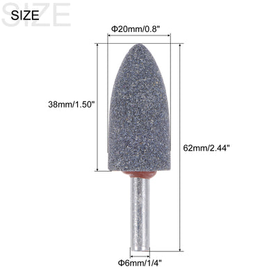 Harfington Uxcell 5pcs Abrasive Mounted Stone 1/4" Shank 0.8" Dia Conical Corundum Grinding Head