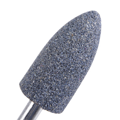 Harfington Uxcell 5pcs Abrasive Mounted Stone 1/4" Shank 0.8" Dia Conical Corundum Grinding Head