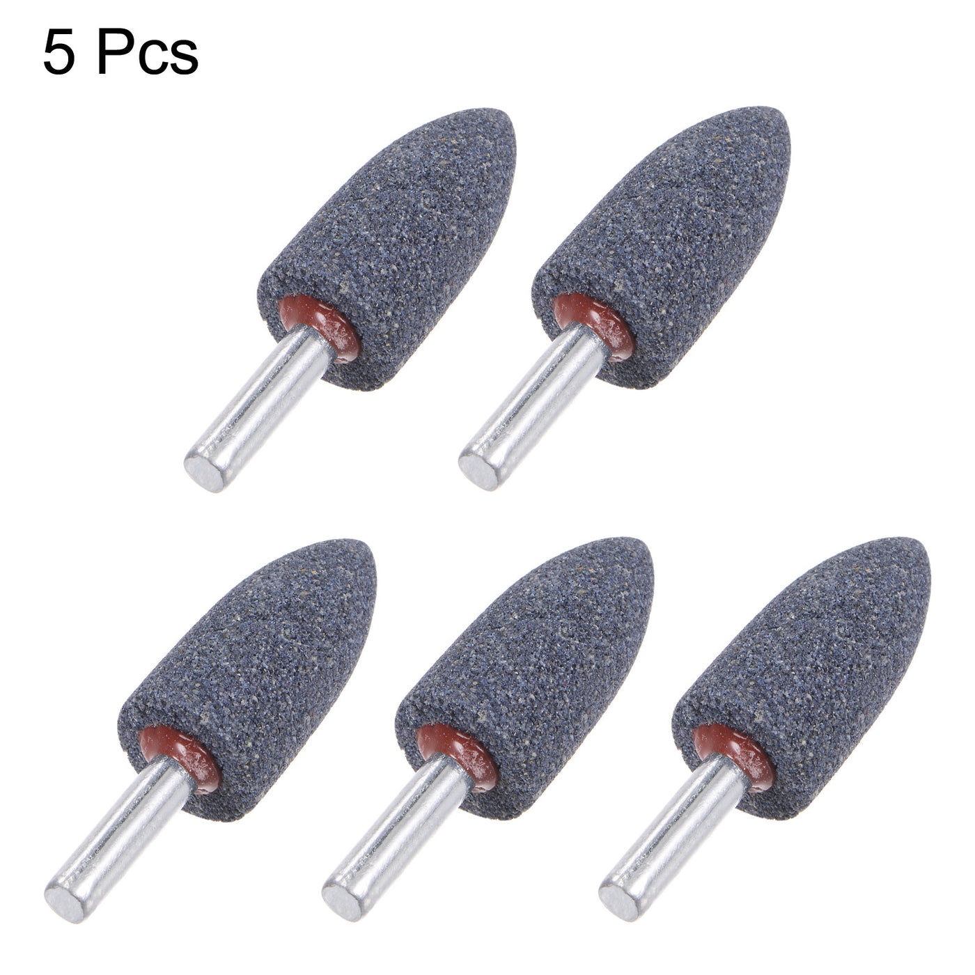 uxcell Uxcell 5pcs Abrasive Mounted Stone 1/4" Shank 0.8" Dia Conical Corundum Grinding Head