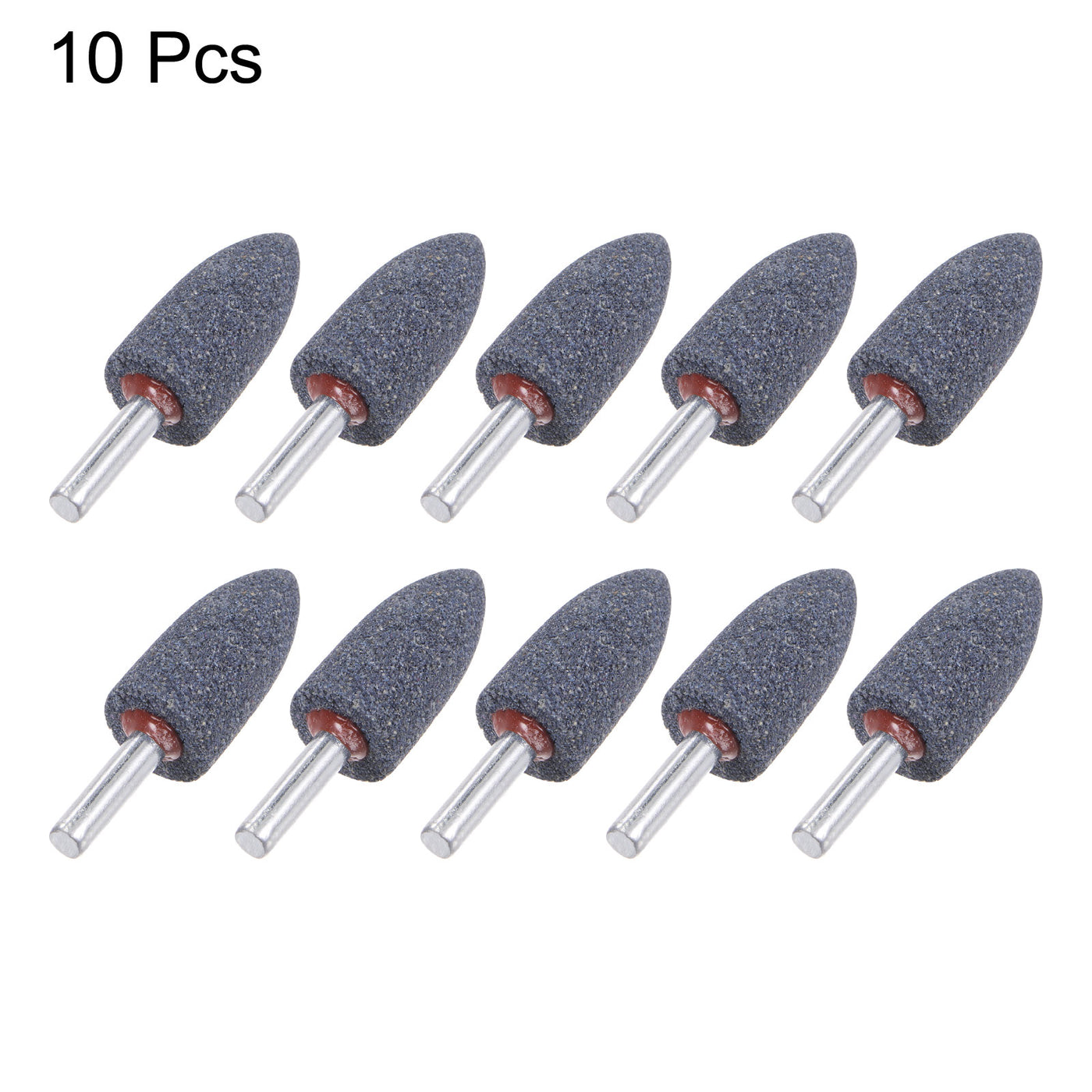 uxcell Uxcell 10pcs Abrasive Mounted Stone 1/4" Shank 0.63" Dia Conical Corundum Grinding Head