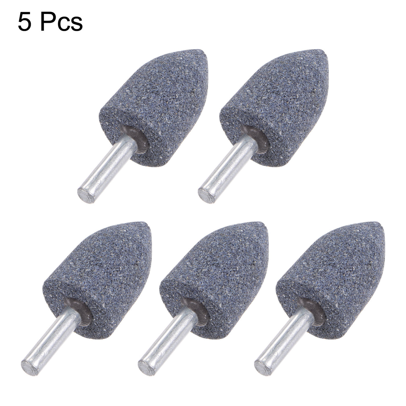 uxcell Uxcell 5pcs Abrasive Mounted Stone 1/4" Shank 0.8" Dia Conical Corundum Grinding Head