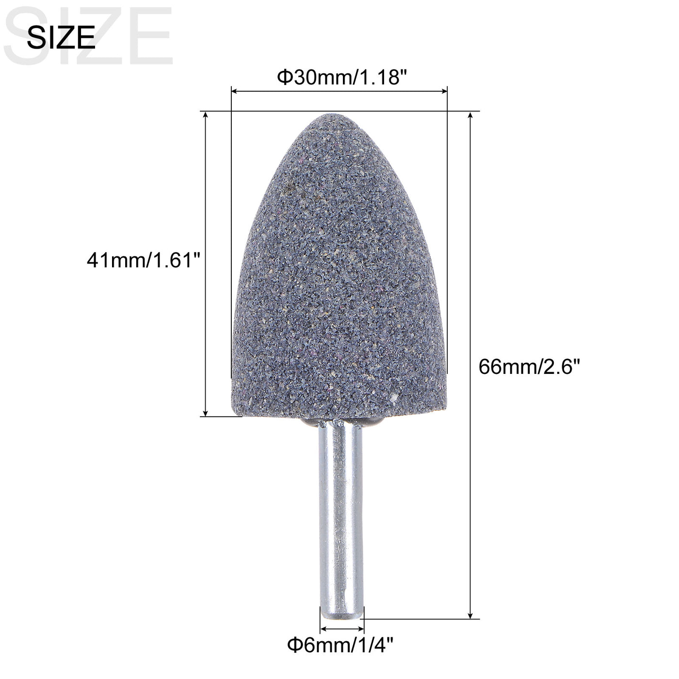 uxcell Uxcell 5pcs Abrasive Mounted Stone 1/4" Shank 0.8" Dia Conical Corundum Grinding Head