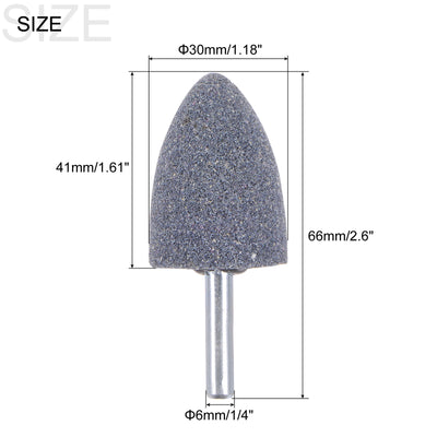 Harfington Uxcell 5pcs Abrasive Mounted Stone 1/4" Shank 0.8" Dia Conical Corundum Grinding Head