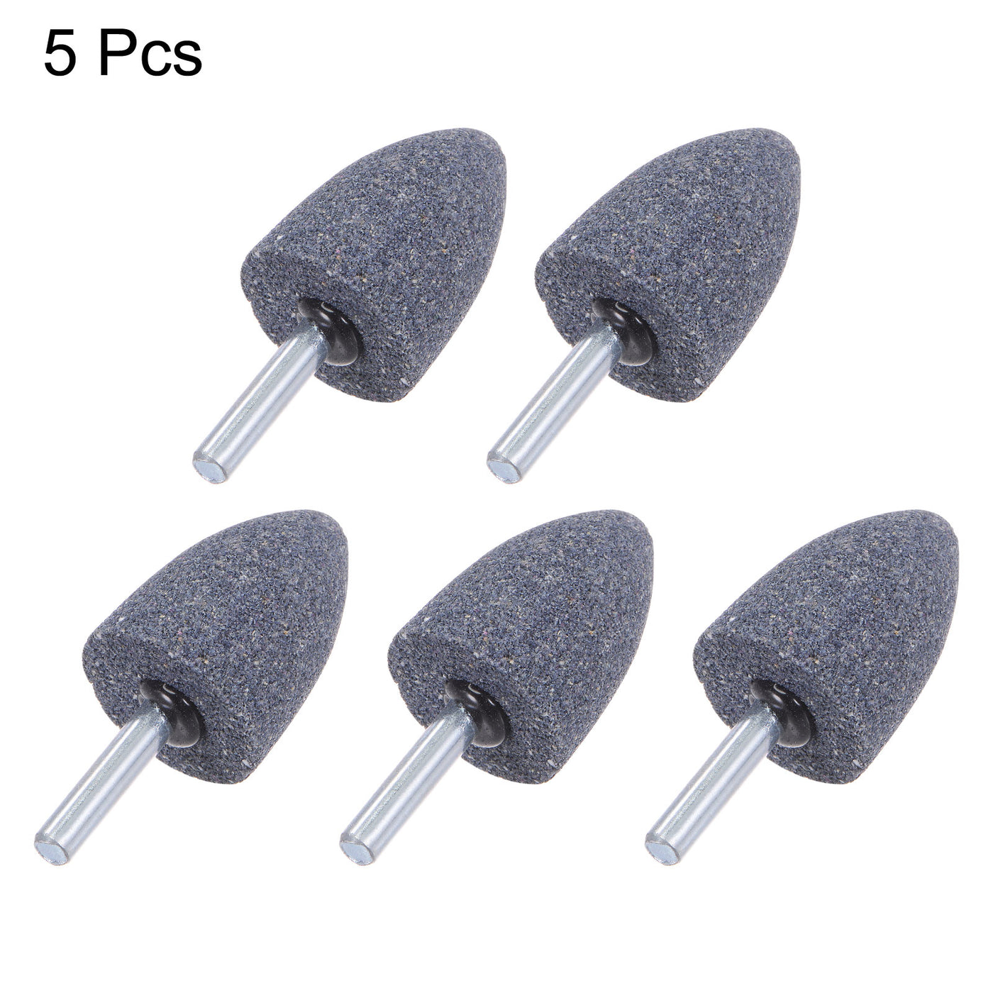 uxcell Uxcell 5pcs Abrasive Mounted Stone 1/4" Shank 0.8" Dia Conical Corundum Grinding Head