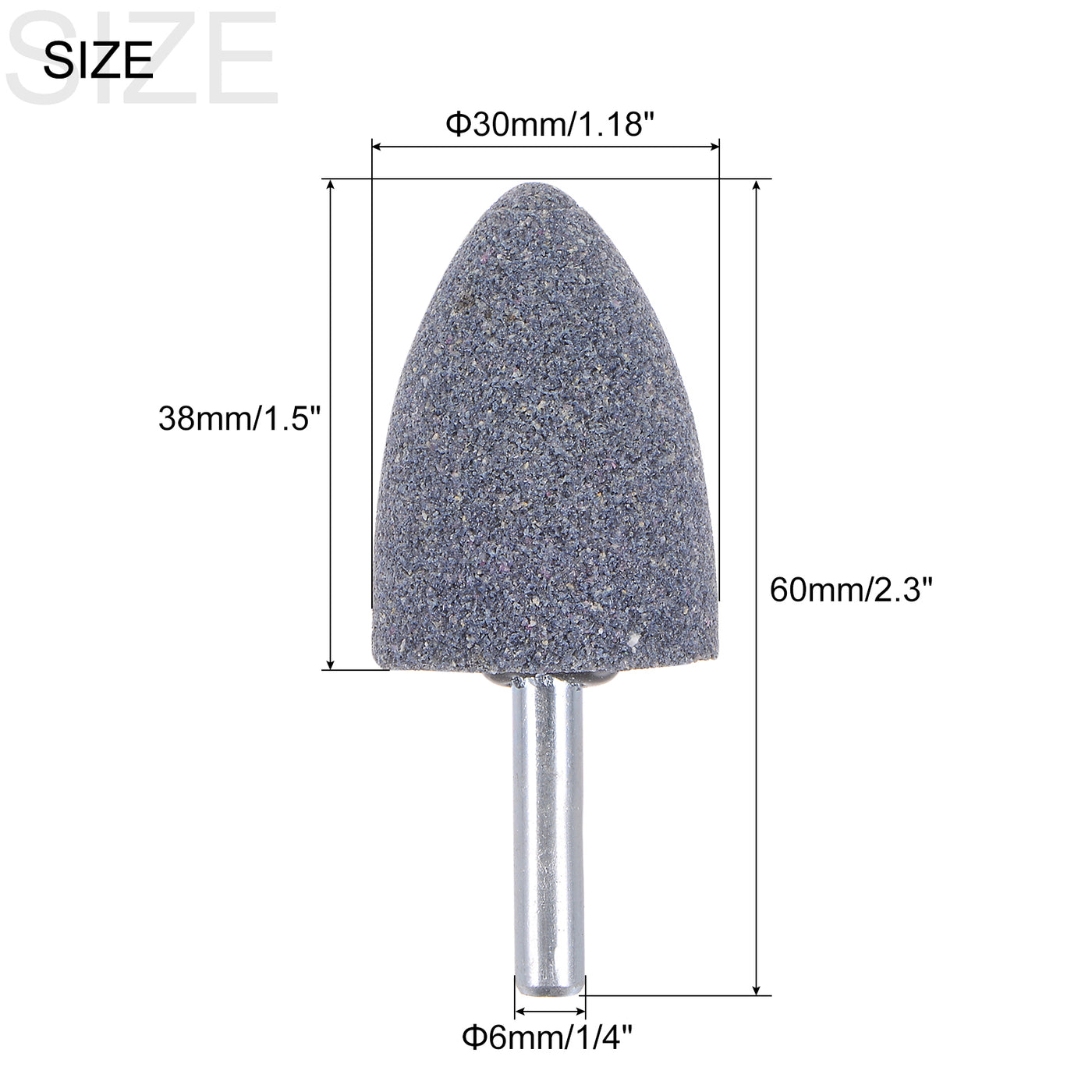 uxcell Uxcell 15pcs Abrasive Mounted Stone 1/4" Shank 0.63" Dia Conical Corundum Grinding Head