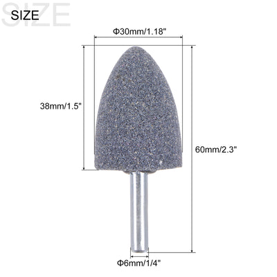 Harfington Uxcell 15pcs Abrasive Mounted Stone 1/4" Shank 0.63" Dia Conical Corundum Grinding Head