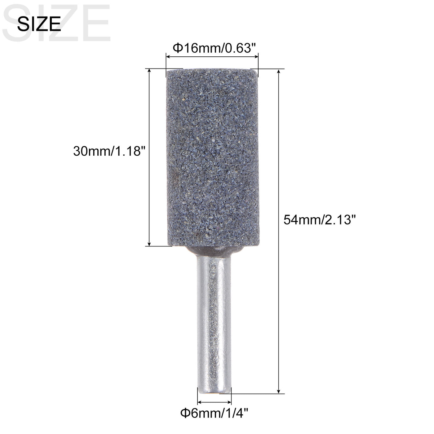 uxcell Uxcell 5pcs Abrasive Mounted Stone 1/4" Shank 0.8" Dia Conical Corundum Grinding Head