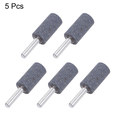 Harfington Uxcell 5pcs Abrasive Mounted Stone 1/4" Shank 0.8" Dia Conical Corundum Grinding Head