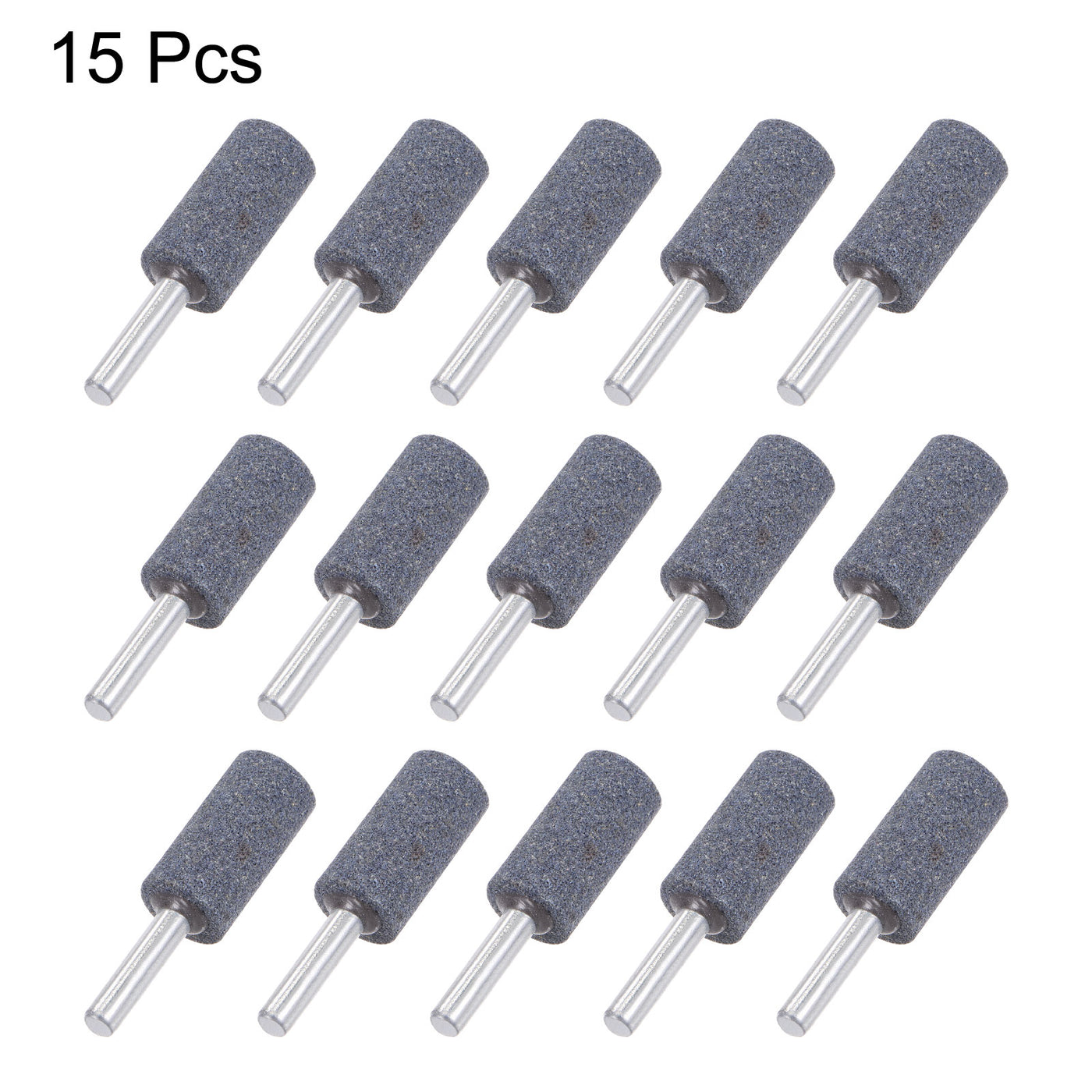 uxcell Uxcell 15pcs Abrasive Mounted Stone 1/4" Shank 0.63" Dia Conical Corundum Grinding Head