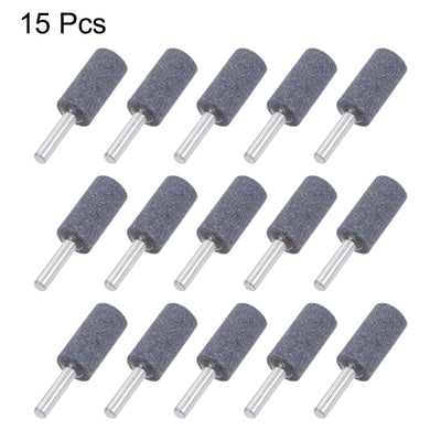 Harfington Uxcell 15pcs Abrasive Mounted Stone 1/4" Shank 0.63" Dia Conical Corundum Grinding Head