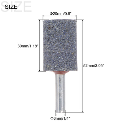 Harfington Uxcell 5pcs Abrasive Mounted Stone 1/4" Shank 0.8" Dia Conical Corundum Grinding Head