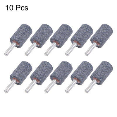 Harfington Uxcell 10pcs Abrasive Mounted Stone 1/4" Shank 0.63" Dia Conical Corundum Grinding Head