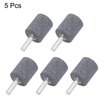 Harfington Uxcell 5pcs Abrasive Mounted Stone 1/4" Shank 0.8" Dia Conical Corundum Grinding Head