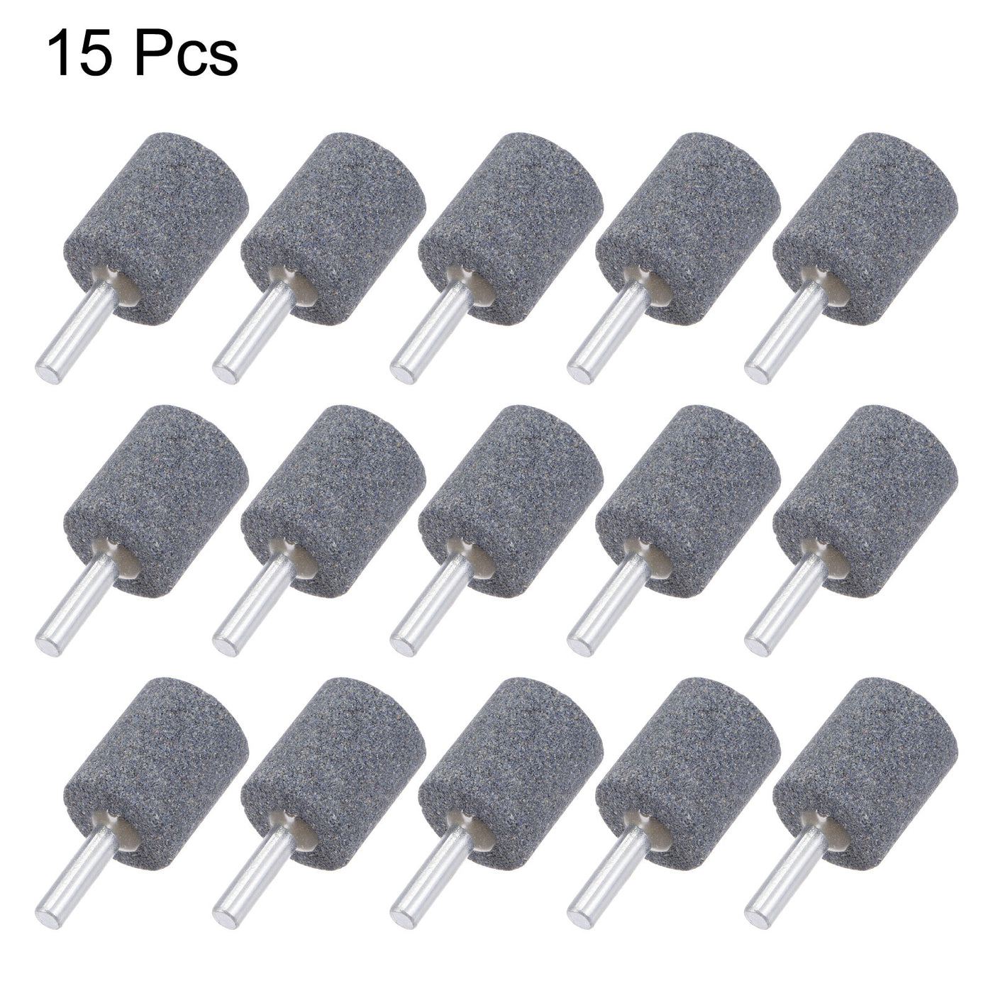 uxcell Uxcell 15pcs Abrasive Mounted Stone 1/4" Shank 0.63" Dia Conical Corundum Grinding Head