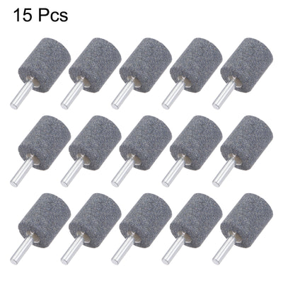 Harfington Uxcell 15pcs Abrasive Mounted Stone 1/4" Shank 0.63" Dia Conical Corundum Grinding Head