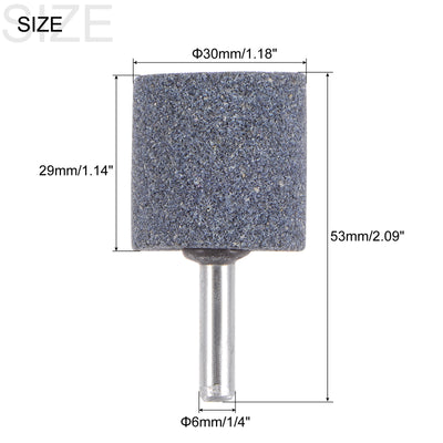 Harfington Uxcell 5pcs Abrasive Mounted Stone 1/4" Shank 0.8" Dia Conical Corundum Grinding Head