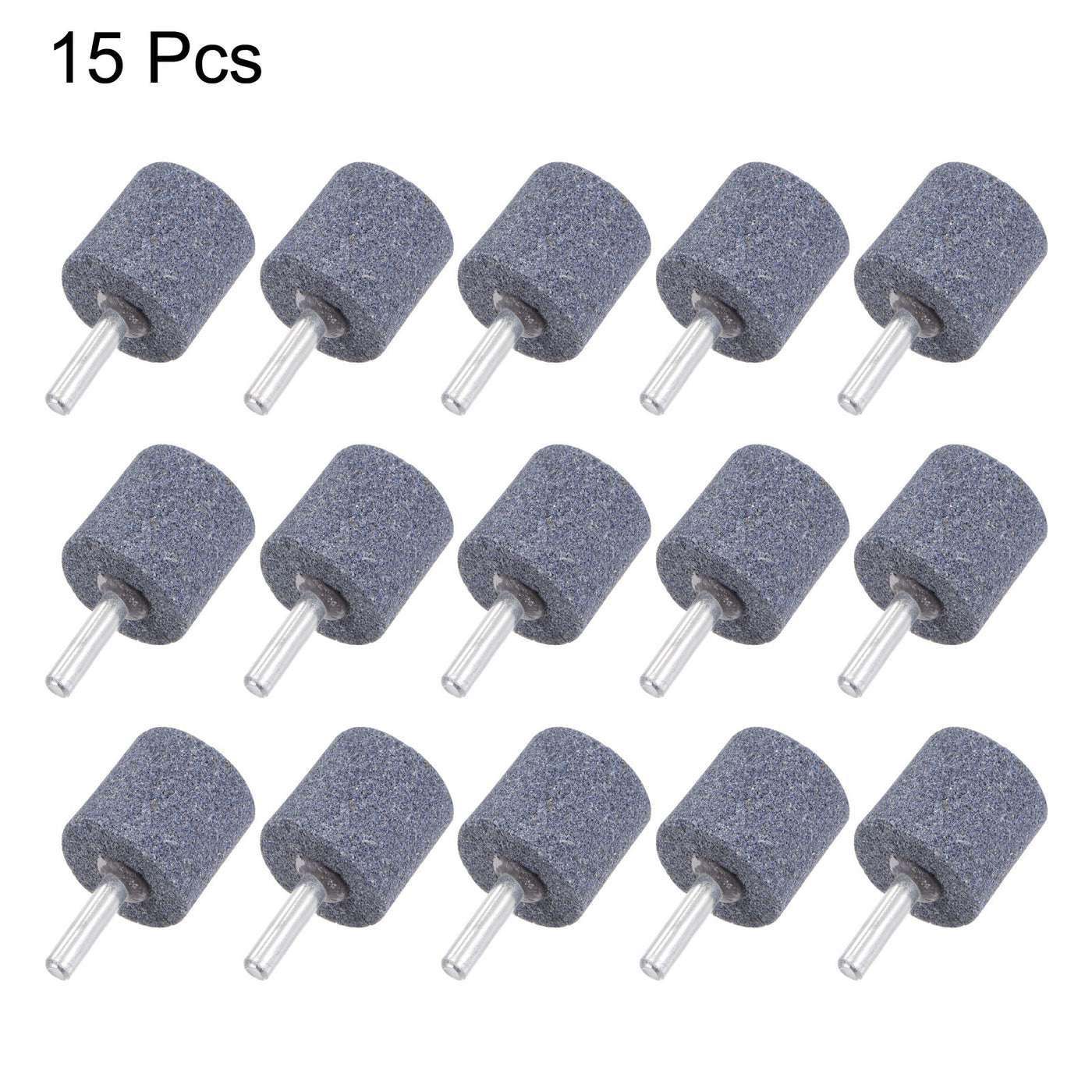 uxcell Uxcell 15pcs Abrasive Mounted Stone 1/4" Shank 0.63" Dia Conical Corundum Grinding Head