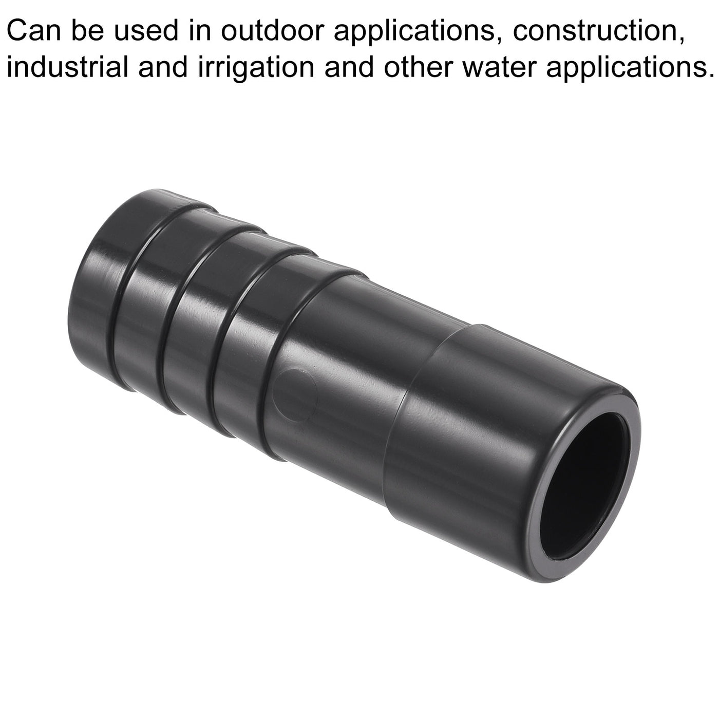 Harfington PVC Pipe Fitting 19mm Barbed x 20mm OD Spigot Straight Hose Connector Black