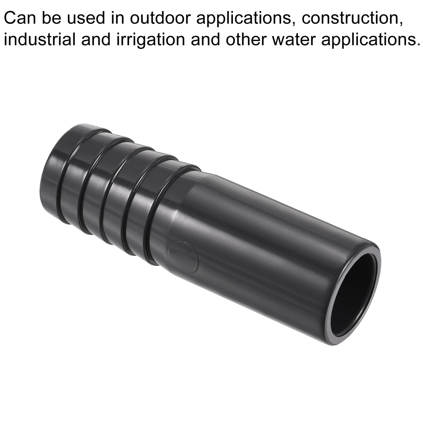 Harfington 2Pcs PVC Pipe Fitting 25mm Barbed x 25mm OD Spigot Straight Hose Connector Black