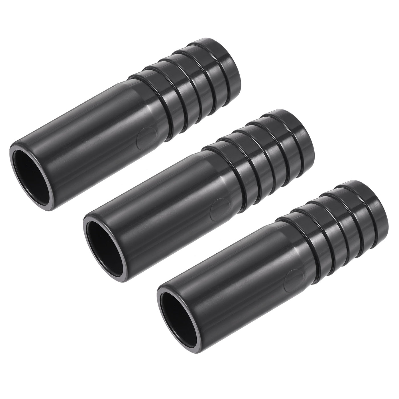 Harfington 3Pcs PVC Pipe Fitting 25mm Barbed x 25mm OD Spigot Straight Hose Connector Black