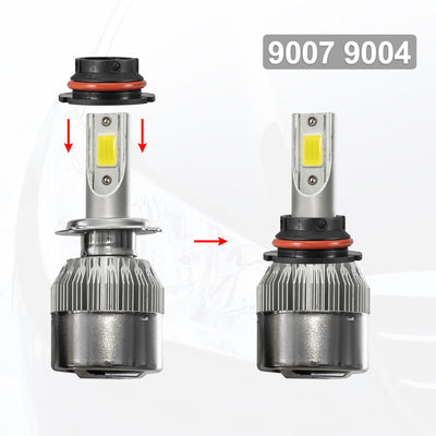 Harfington 2pcs 9007 9004 LED Headlight Adapter Base Bulb Sockets Retainer Holder Universal for Car Black