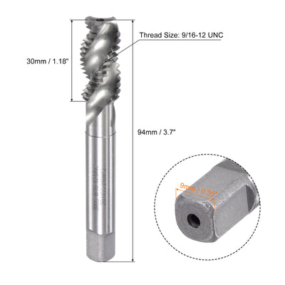 Harfington Uxcell 9/16-12 UNC 2B High Speed Steel Uncoated Machine Spiral Flutes Threading Tap