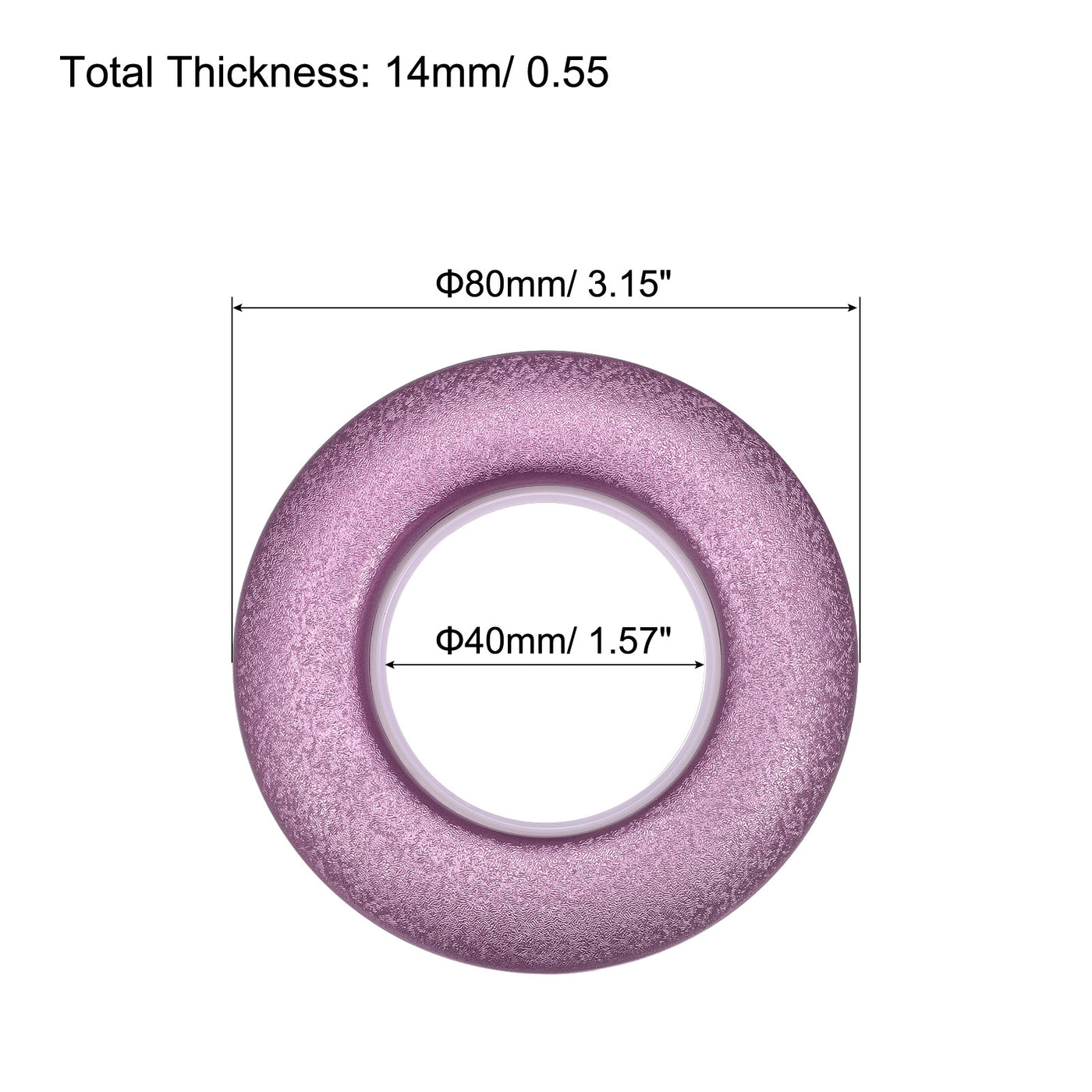 uxcell Uxcell 24Packungen Gardinenösen 1-9/16"(40mm) Innendurchmesser Geräuscharm Gleitringe für Fenster Badezimmer Gardinenstange Lila