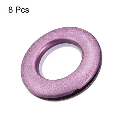 Harfington Uxcell Curtain Grommets, 1-9/16"(40mm) Inner Diameter, Low Noise Sliding Sheers Rings for Window Bathroom Curtain Rod, Purple, 8Pack