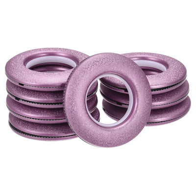 Harfington Uxcell Curtain Grommets, 1-9/16"(40mm) Inner Diameter, Low Noise Sliding Sheers Rings for Window Bathroom Curtain Rod, Purple, 8Pack