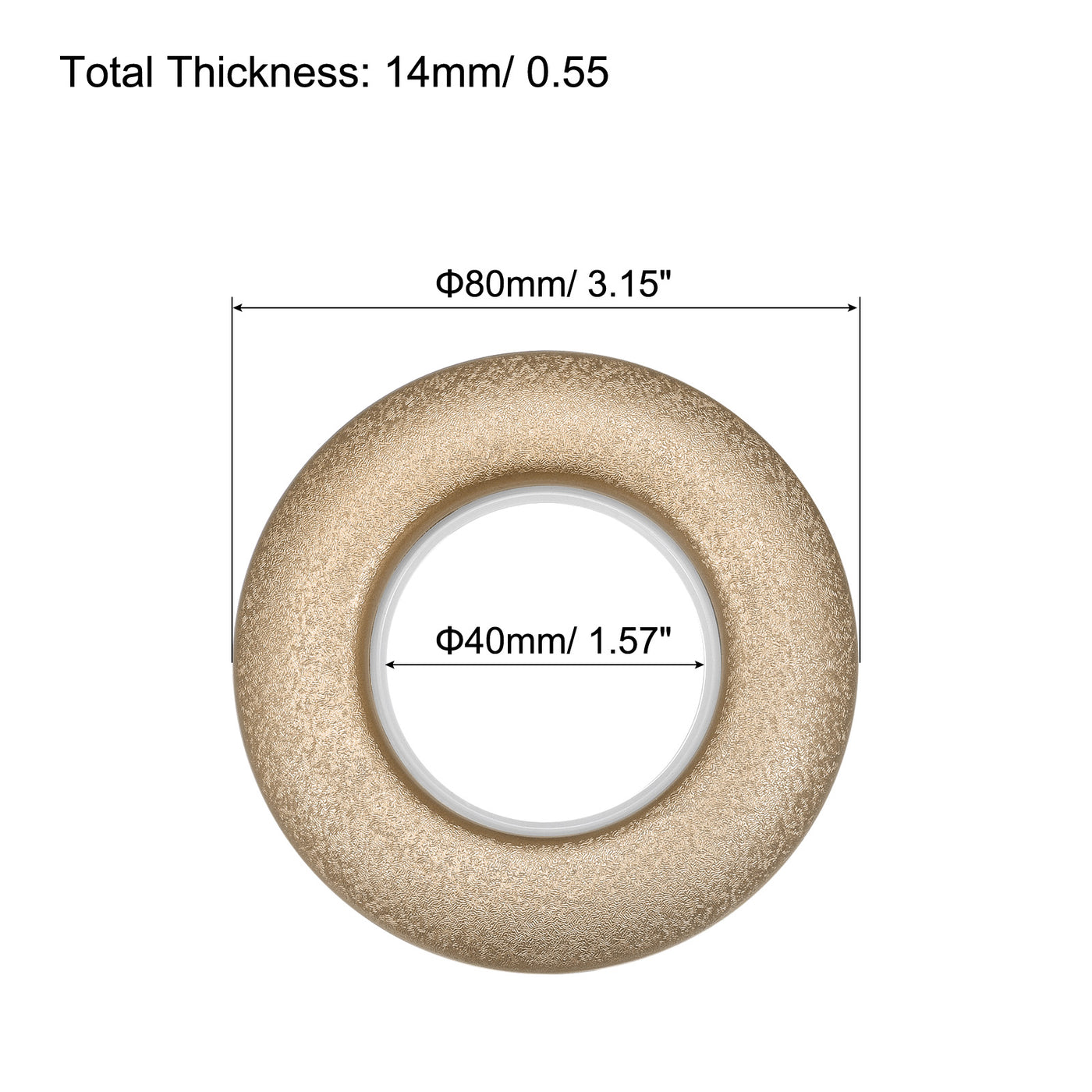 uxcell Uxcell 24Packungen Gardinenösen 1-9/16"(40mm) Innendurchmesser Geräuscharm Gleitringe für Fenster Badezimmer Gardinenstange Gold