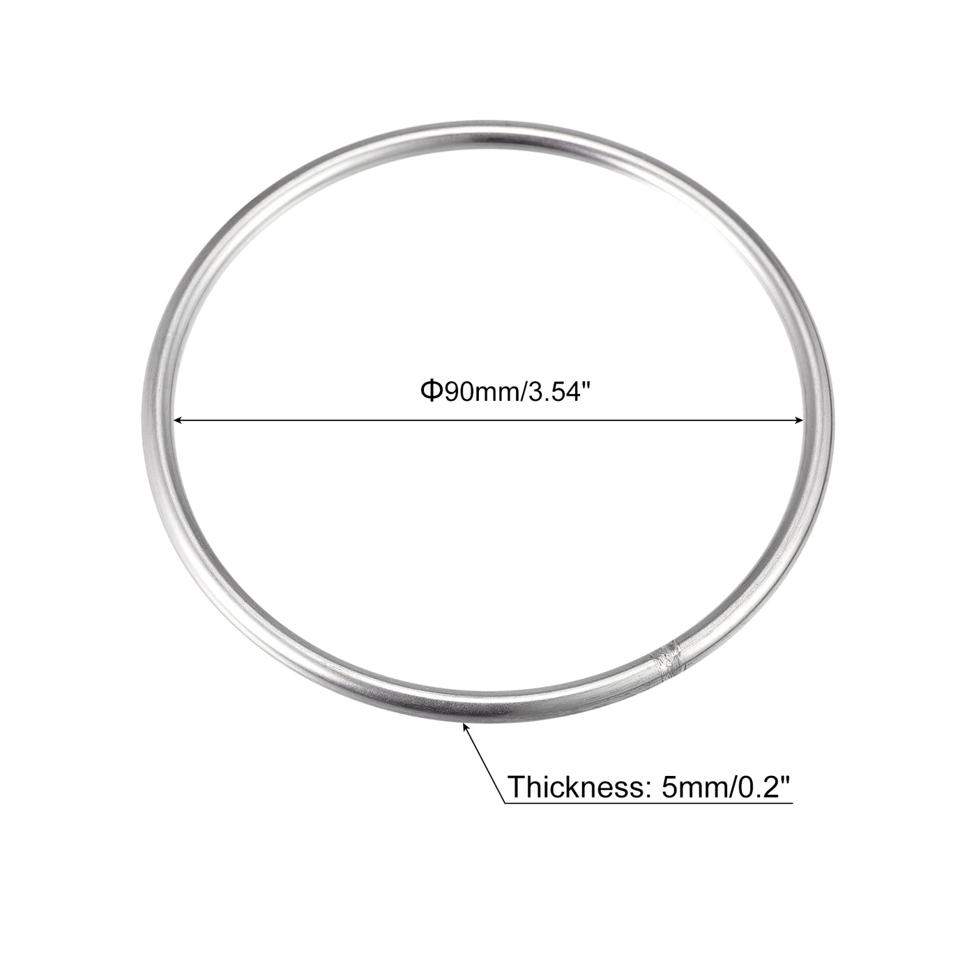 uxcell Uxcell 6 Stück O Ring 304 Edelstahl Geschweißter 100mm(3.94") Außendurchmesser 5mm Dicke