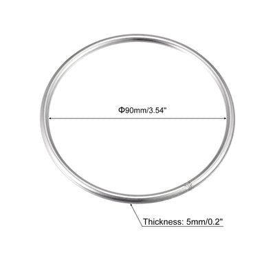 Harfington Uxcell 6 Stück O Ring 304 Edelstahl Geschweißter 100mm(3.94") Außendurchmesser 5mm Dicke