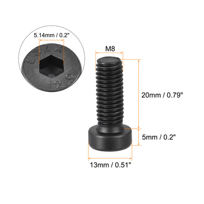 Harfington Uxcell Hex Socket Thin Head Cap Screw Bolts, Carbon Steel Screws