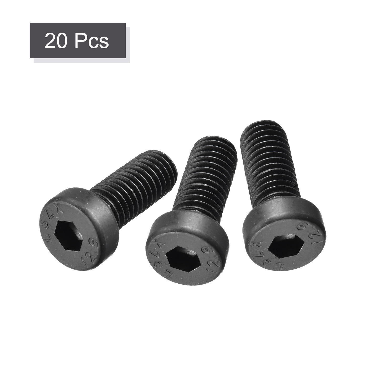 uxcell Uxcell Hex Socket Thin Head Cap Screw Bolts, Carbon Steel Screws