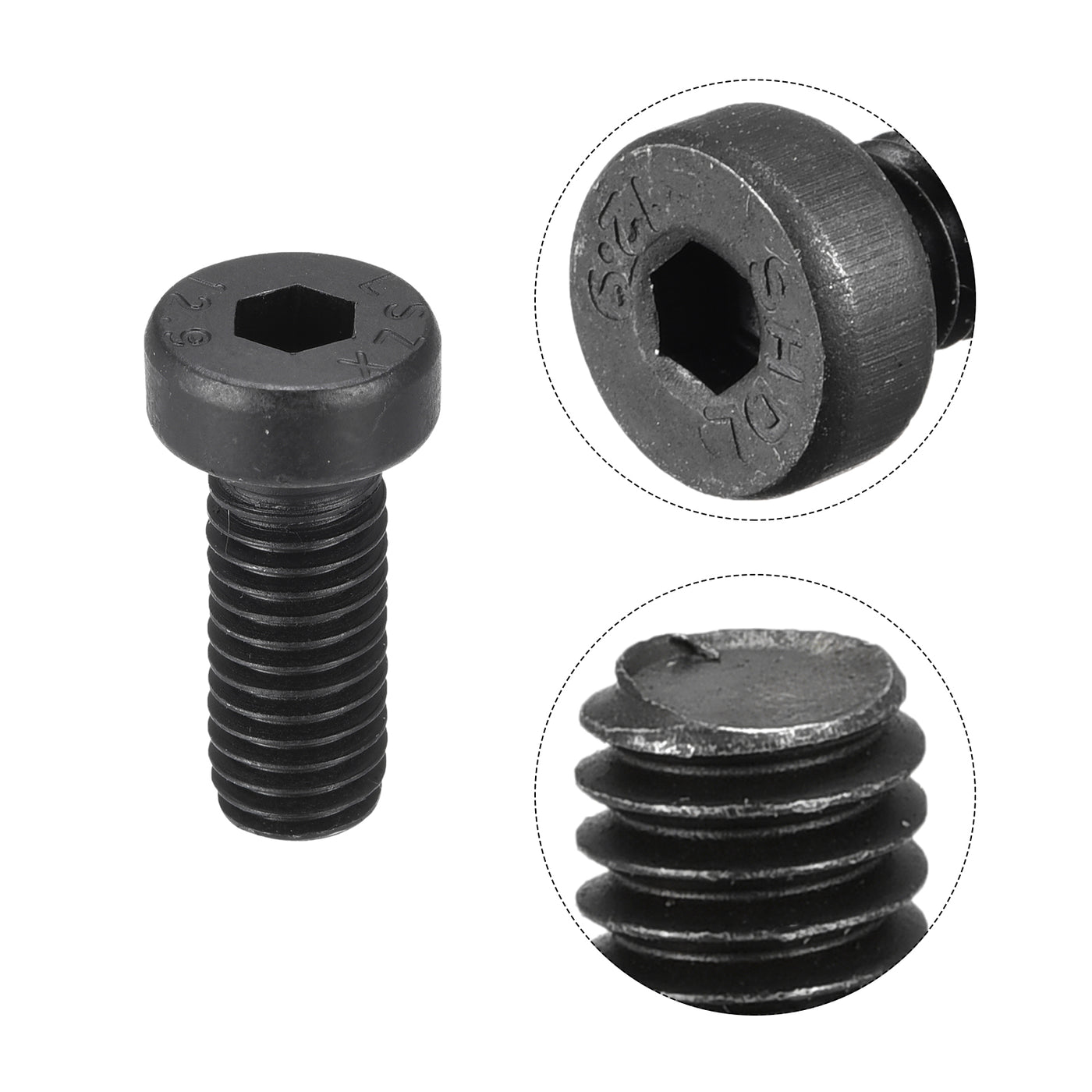 uxcell Uxcell Hex Socket Thin Head Cap Screw Bolts, Carbon Steel Screws