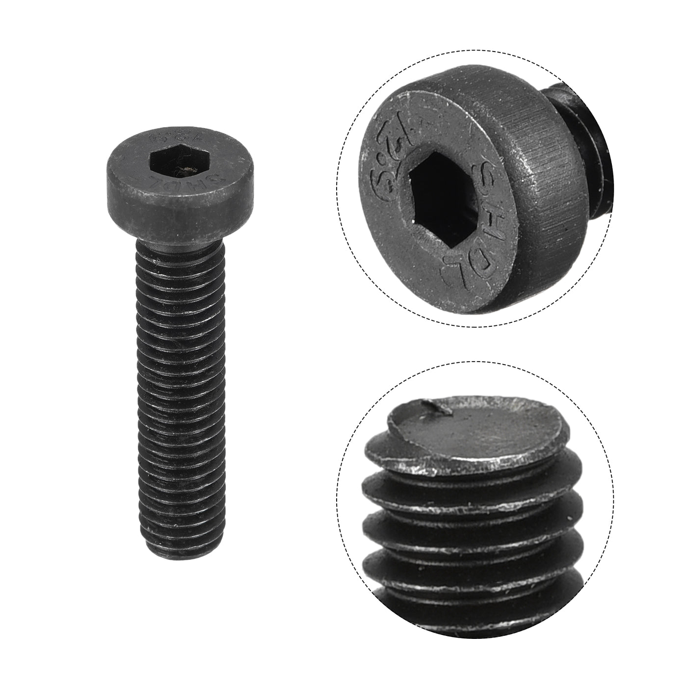 uxcell Uxcell Hex Socket Thin Head Cap Screw Bolts, Carbon Steel Screws